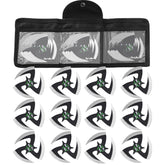 THROWFUN 3/6/12 Pack 9Cr17 stainless steel- 3.74''(length) 0.1''(thick) , throwing knives set  Full-Tang Throwing Set, with Nylon Sheath for Competition and Recreation Black Green Silvery Darts-FB-YF109b